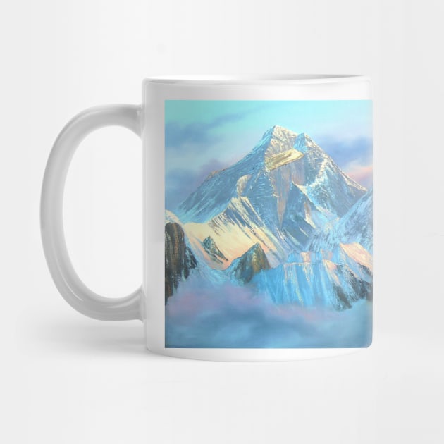 Panoramic Sunrise View Of Everest Mountain by whimsyart